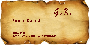 Gere Kornél névjegykártya