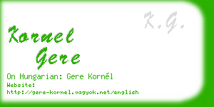 kornel gere business card